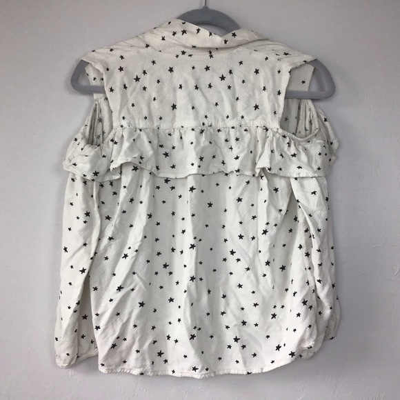 Kids Loose Cold Shoulder Ruffle Star Top - Picture 7 of 8
